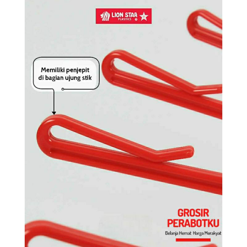 Lion Star Folding Hanger Gantungan Baju Bayi Jemuran Pakaian Gantung Plastik (16-36 Stick) Tebal Kuat dan Kokoh