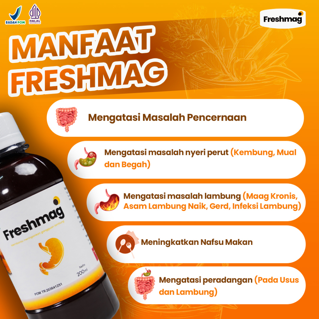 FRESHMAG ASLI ORIGINAL 100% Cara Alami Yang Paling Tepat Untuk Penyakit Maag Gerd Asam Lambung Kronis Cukup Konsumsi Freshmag