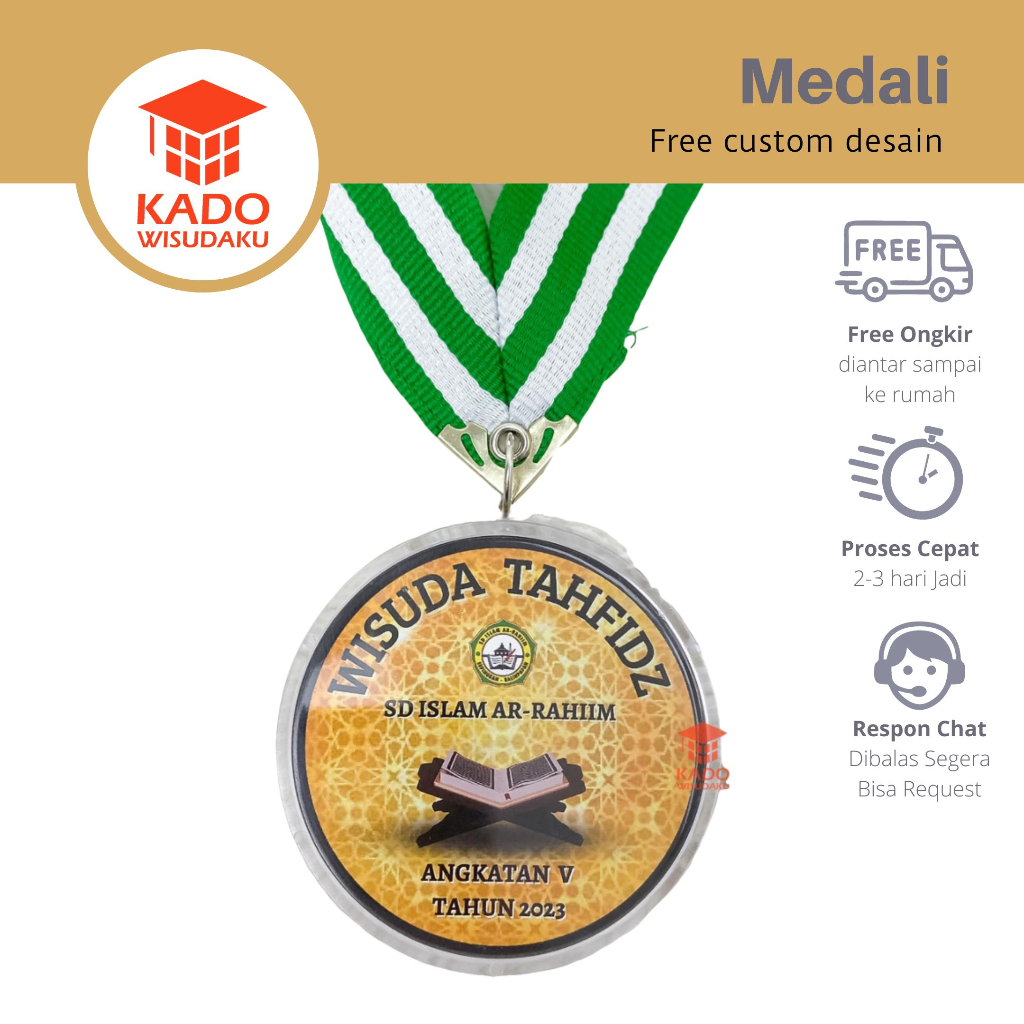Medali Kalung Wisuda Tahfidz Qur'an
