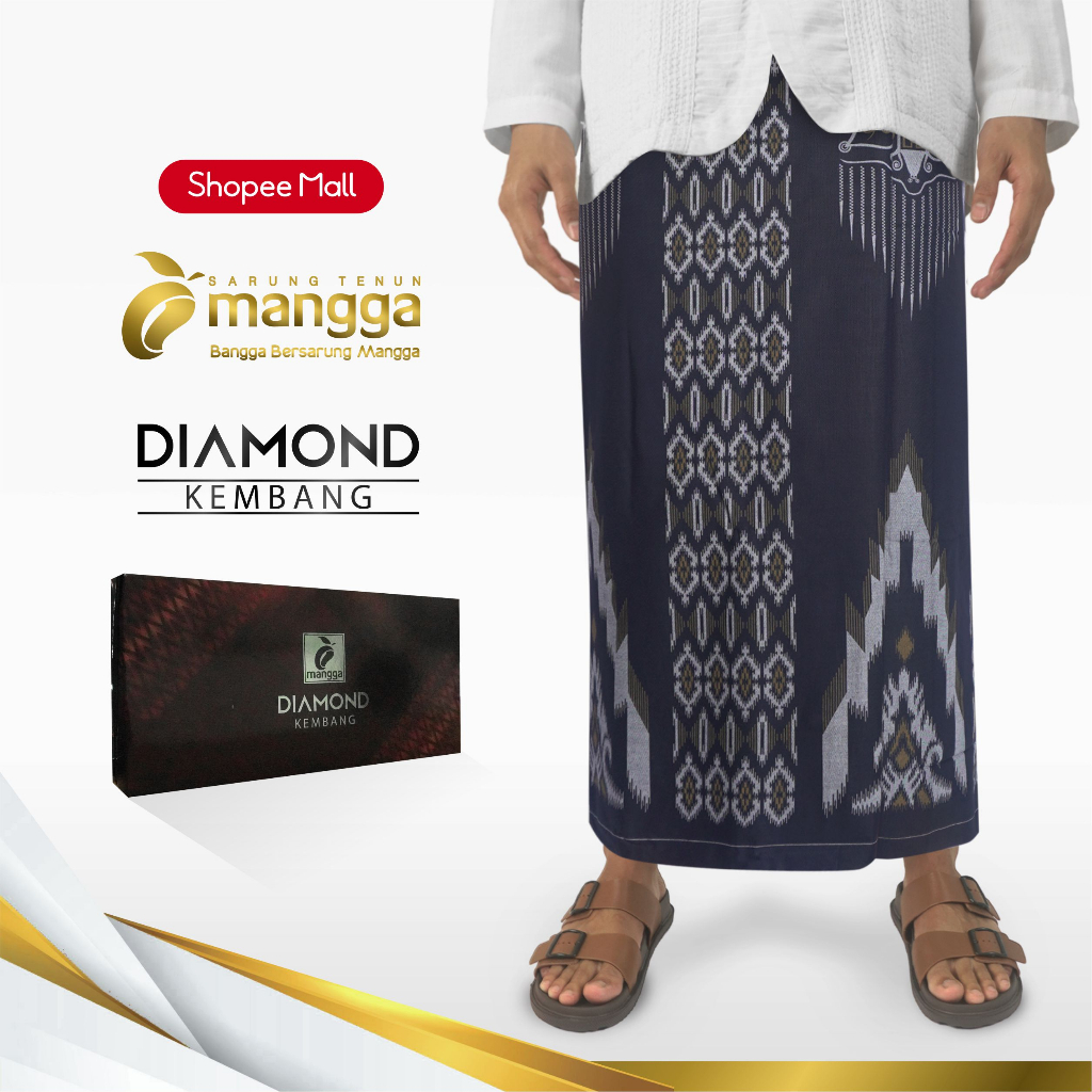 Sarung Mangga Diamond Kembang Hitam Kuning