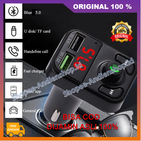 Transmitter USB Car Charger Transmitter FM Bluetooth Handsfree Mobil 100% ASLI