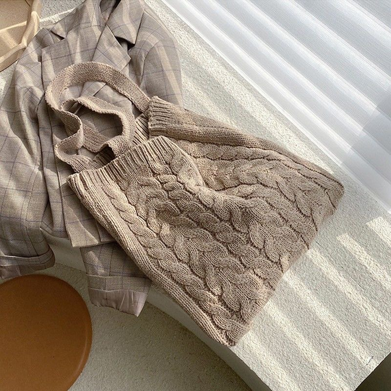 Tas Rajut Wanita Tote bag Rajut Ramah Lingkungan Woven Womens Shoulder Bags Ladies