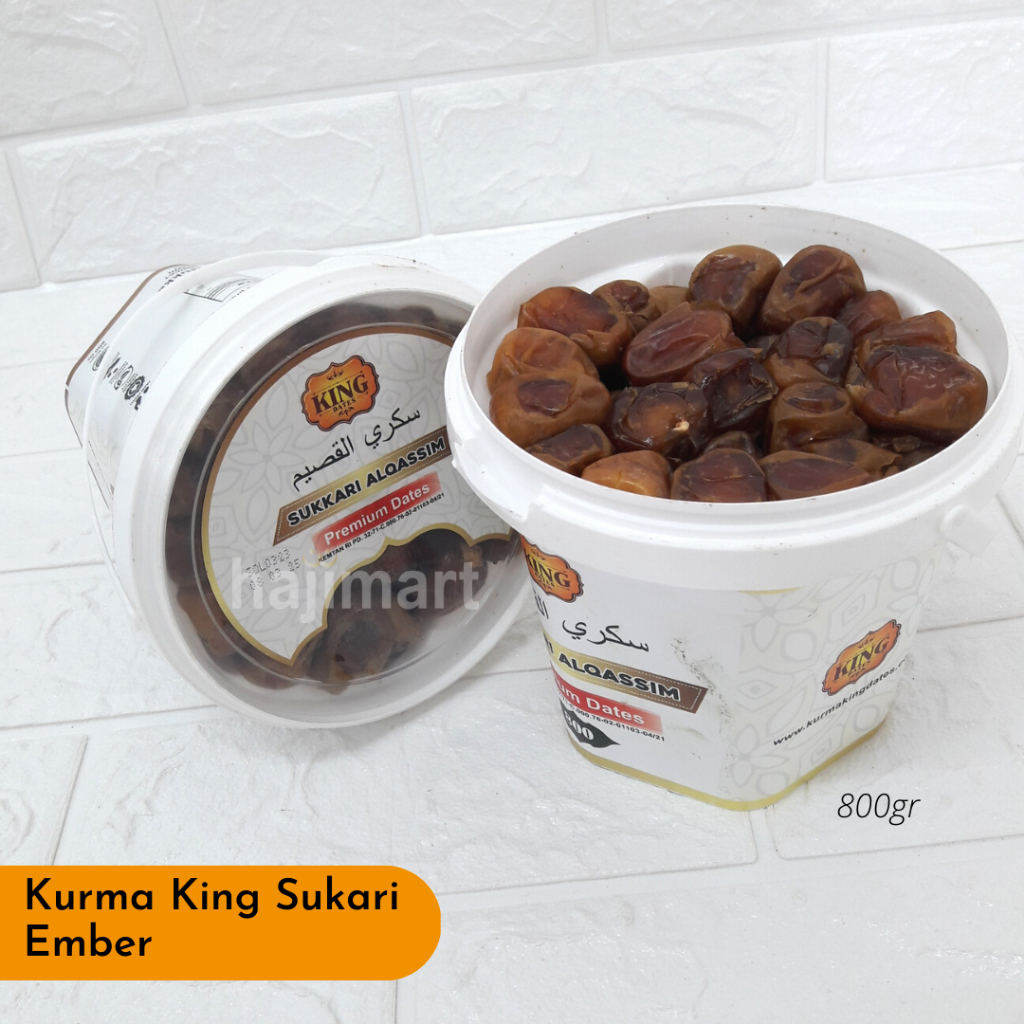 King Dates Kurma Ember Sukari Original 100% / Kurma Madinah Kurma Sukari Basah 800gr / Kurma Sukari Ember Premium King Dates / Kurma Sukari Ember