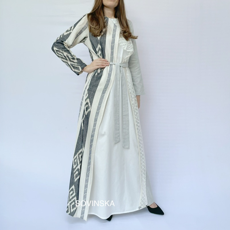 Gamis Tenun WTP 22 Abu-Abu