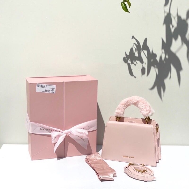 TAS WANITA GIFT SET BOX -  CK031 PINK Charles and KEITH