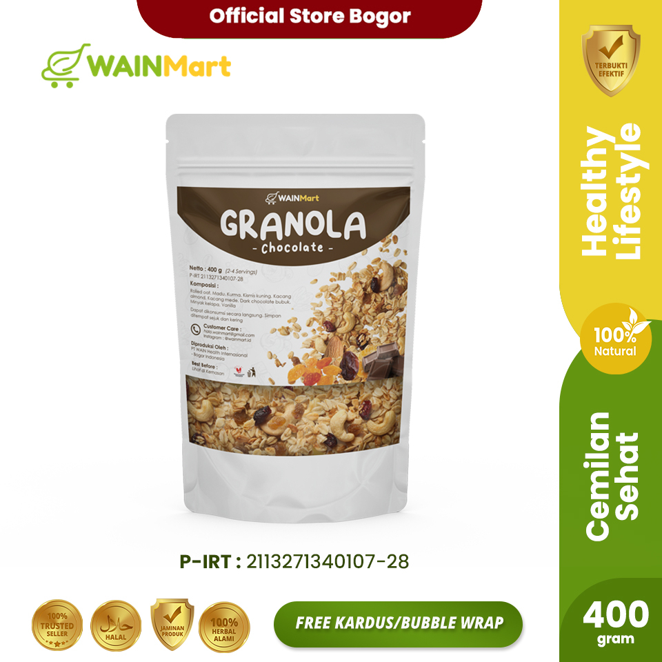 Wainmart Granola Snack Diet Sereal Sarapan Makanan Sehat High Quality Berbagai Varian Rasa Vanilla Coklat