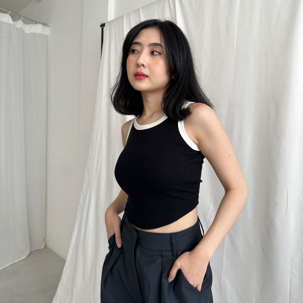 SIVALI Laure Tanktop || Two Tone Biker Tanktop || Atasan Wanita