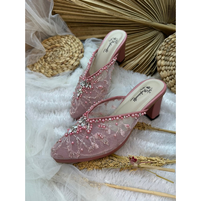 sepatu wedding alena dustypink 9cm platform