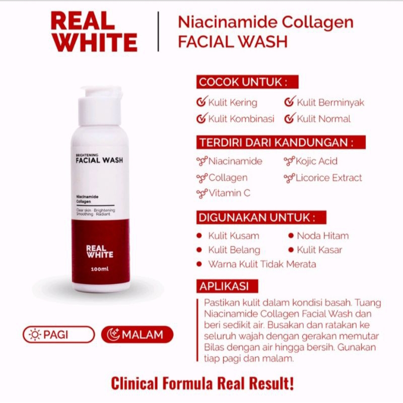 Real White Niacinamide Collagen Facial Wash 100ml