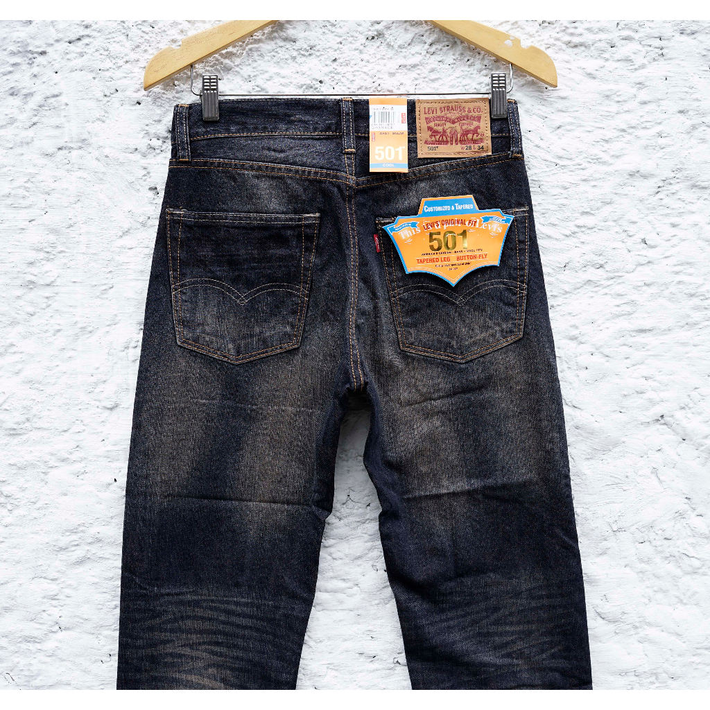 Levis 501 Reguler Fit - Celana Jeans Pria - Bonus Paperbag