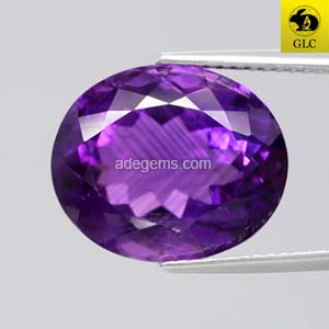 AT-086 Batu Permata Amethyst Kecubung Ungu Uruguay Oval Natural 11.52 Ct. Untreated & Sertifikat