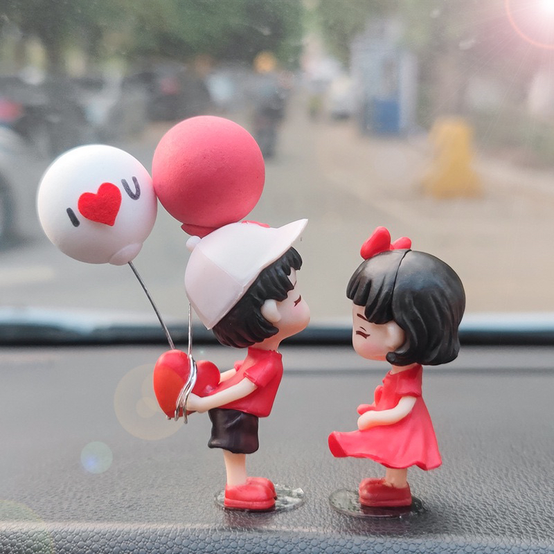 Nb Anime Pasangan Untuk Mobil Ornamen Model Gambar Balon Kiss Lucu Auto Dekorasi couple