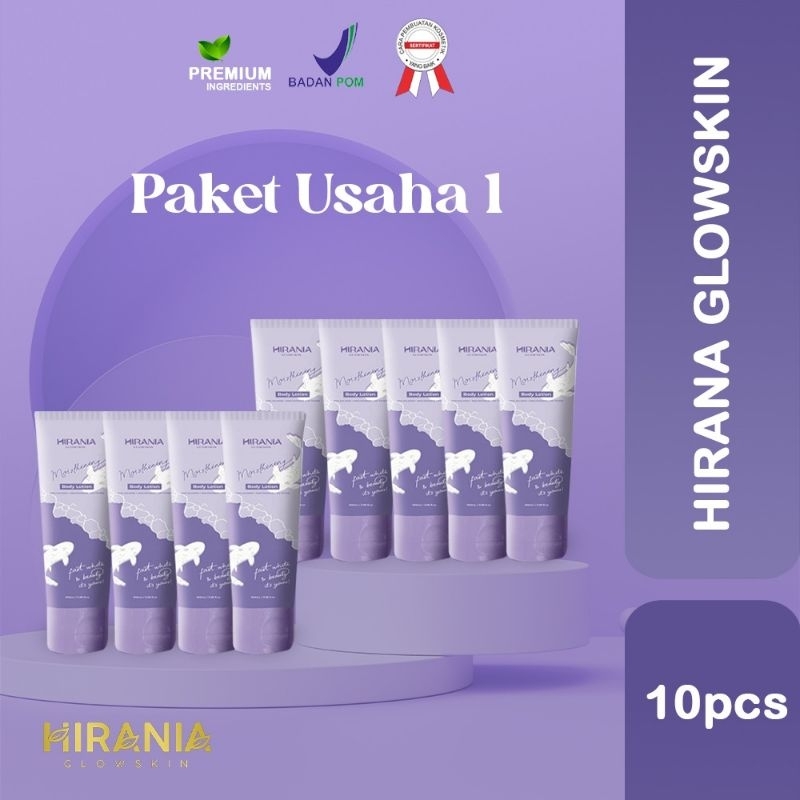 Paket Usaha 10 Pcs hirania Moizthening Dna Salmon Body Lotion