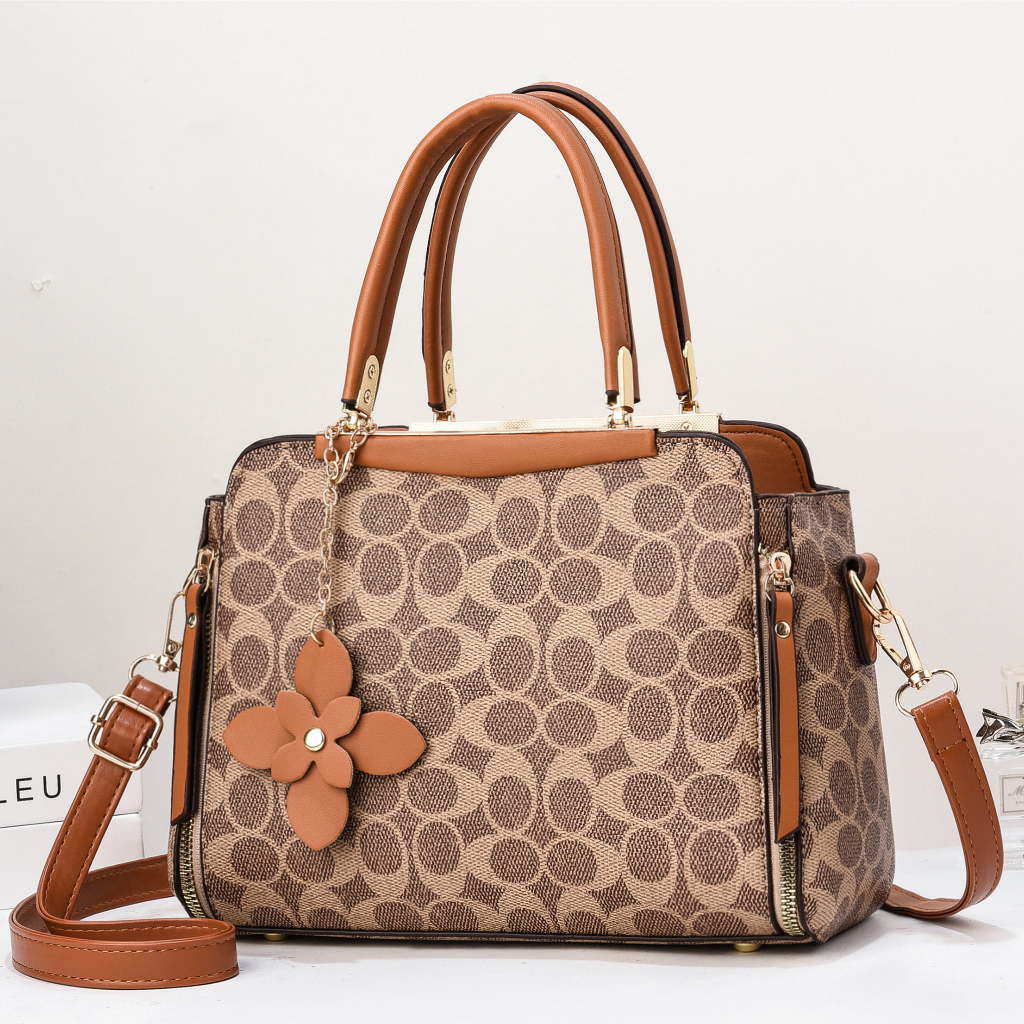 BQ 3609 RISCE TAS HAND BAG IMPORT WANITA CEWEK PEREMPUAN JAKARTA BATAM GANTUNGAN BUNGA FLOWER