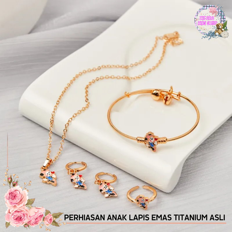 Set Perhiasan Anak Lapis Emas Titanium Asli