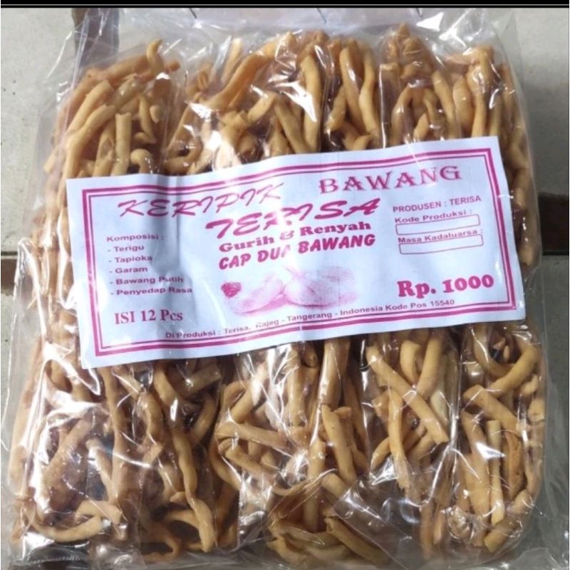 

Keripik Bawang Terisa Cap Dua Bawang ( 1 Pack isi 12)