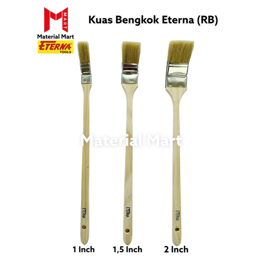 Kuas Cat Bengkok Eterna | Kuas Bengkok RB | Kuas Pembersih Mesin Panjang | Material Mart