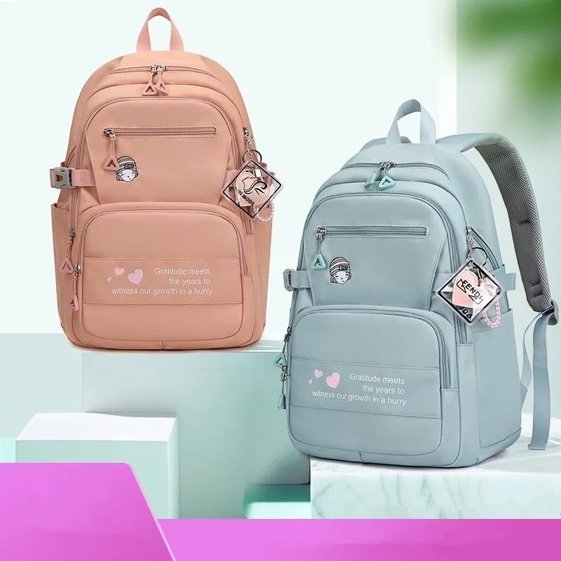 Ransel Sekolah Siswa Menengah Pertama Untuk Anak Perempuan  Tas Bahu Tas Kawaii Wanita Ransel Travel Kapasitas Besar Tas Kasual