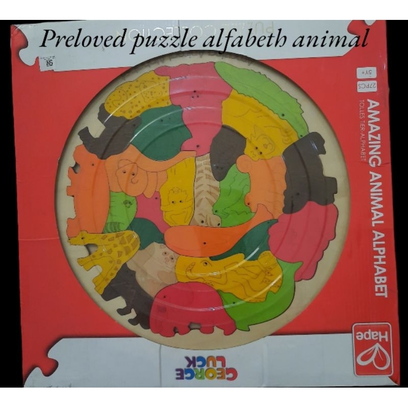 Preloved puzzle alphabeth animal