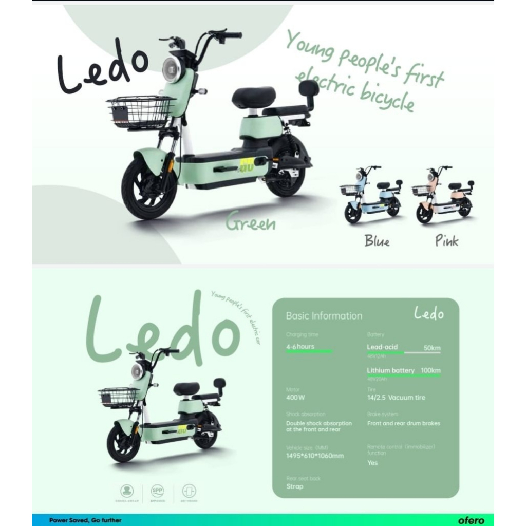 Sepeda Listrik OFERO Ledo Electric E-Bike Sepeda Motor Listrik