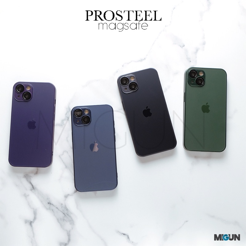 (2) PROSTEEL WITH MAGSAFE CASE - AG GLASS CASE for iPhone 11 12 13 14 PRO PROMAX PLUS