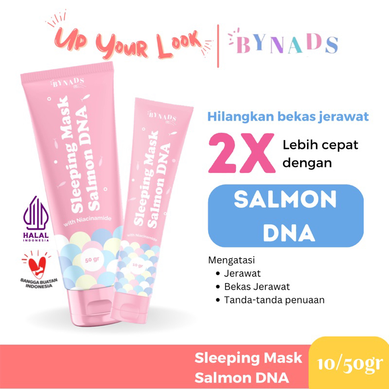 ✨Up Your Look✨ ByNads salmon DNA Sleeping mask moisturizer pelembab wajah masker bekas jerawat anti aging flek hitam