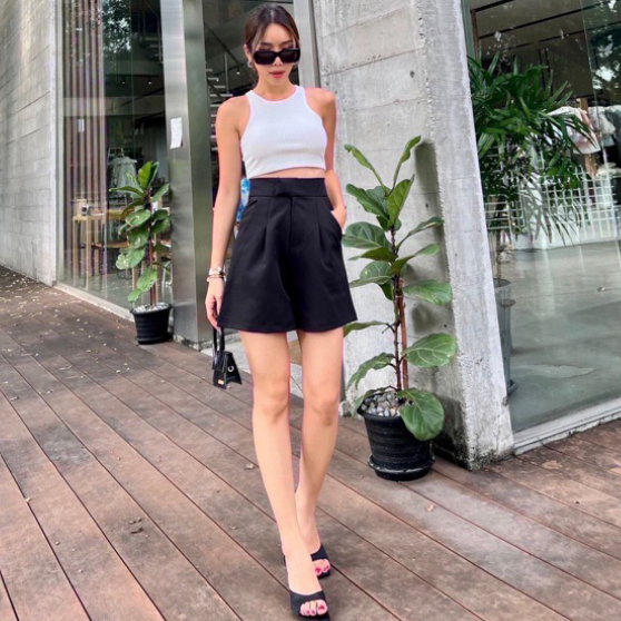 Celana Pendek Highwaist Wanita Prom Varlina / Hotpants Highwaist Bangkok HOPYLOVY