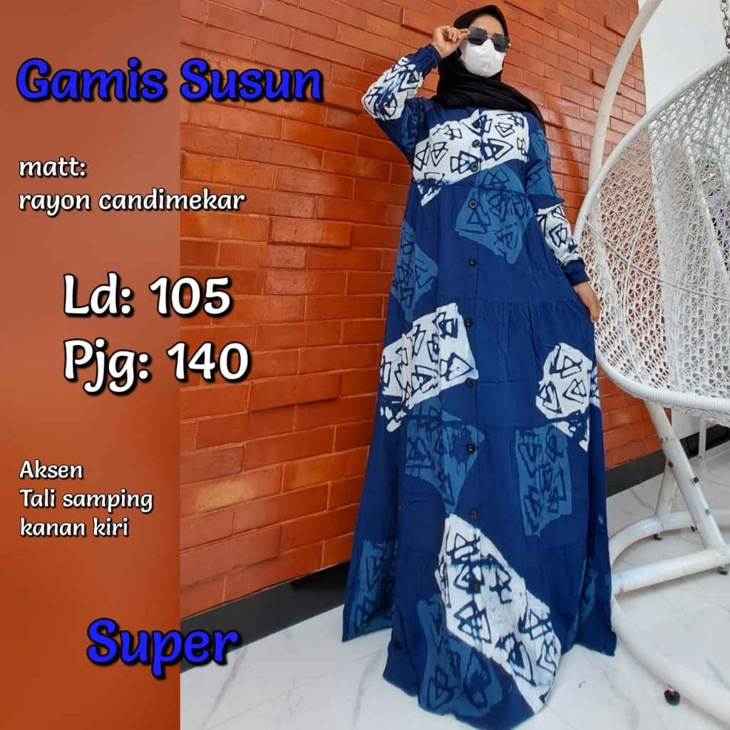 "READY STOK, SIAP KIRIM" GAMIS RAYON CANDI MEKAR #RCM SIZE " L " | MUTIARA | TWILL ORI | REALPICT