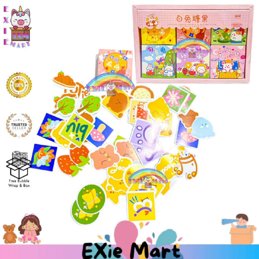 

(50 PCS) STICKER PACK DECO LUCU CUTE KAWAII STIKER DEKORASI BUJO HP DIARY SCRAPBOOK IMUT STICKER MOMO KOREA