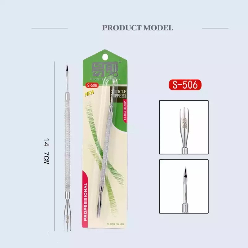 Cuticle pusher yi jian S-506 ujung runcing PREMIUM QUALITY pendorong kutikula manicure pedicure