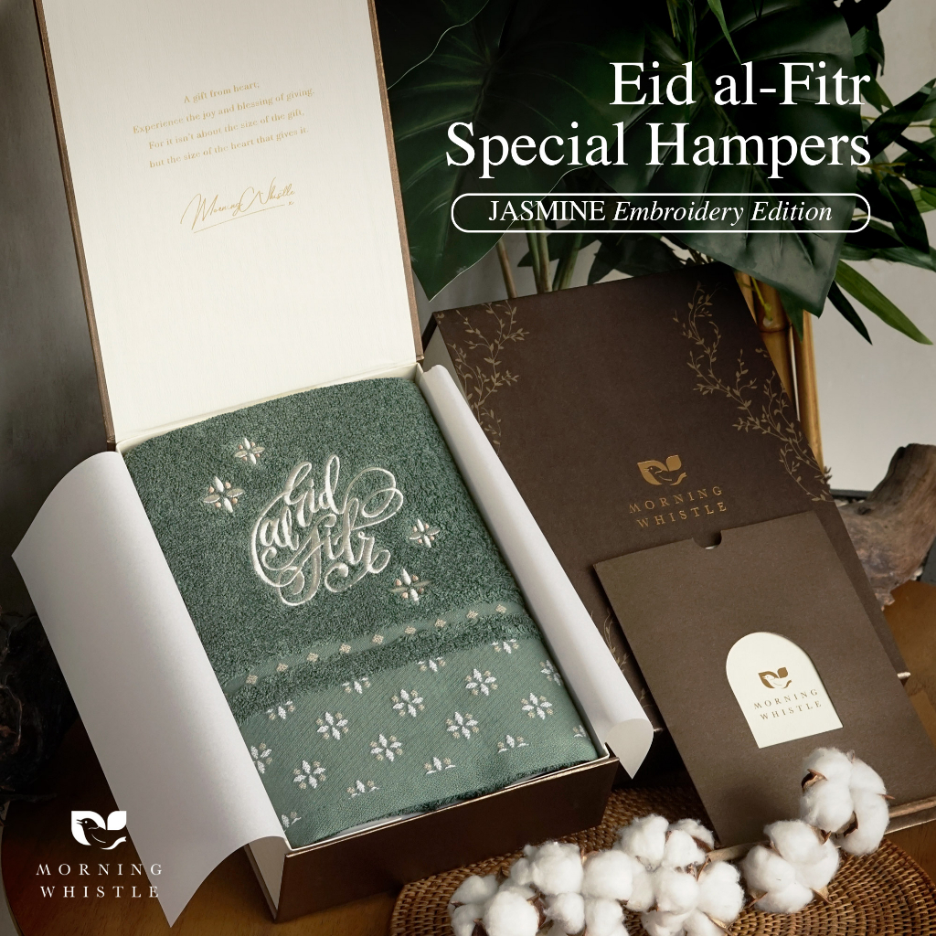 Hampers Hadiah Ied Mubarak Edition Ramadhan Handuk Mandi Dewasa Morning Whistle Bamboo Handuk / Handuk Mandi / Handuk Dewasa 70 x 135 cm