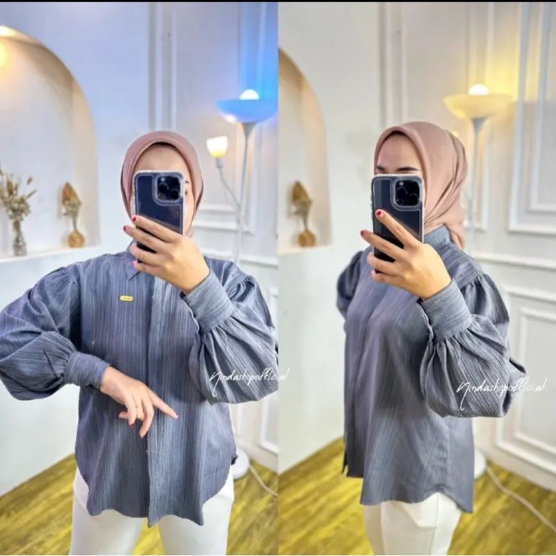 KEMEJA LENGAN BALON LADY CRUSH || BLOUSE KEMEJA BABY CRUSH LENGAN PUFFY