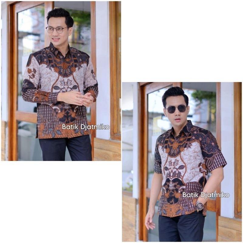 Kemeja Hem Batik Pria Lengan Panjang & Pendek Furing M L XL XXL BKL Sogan