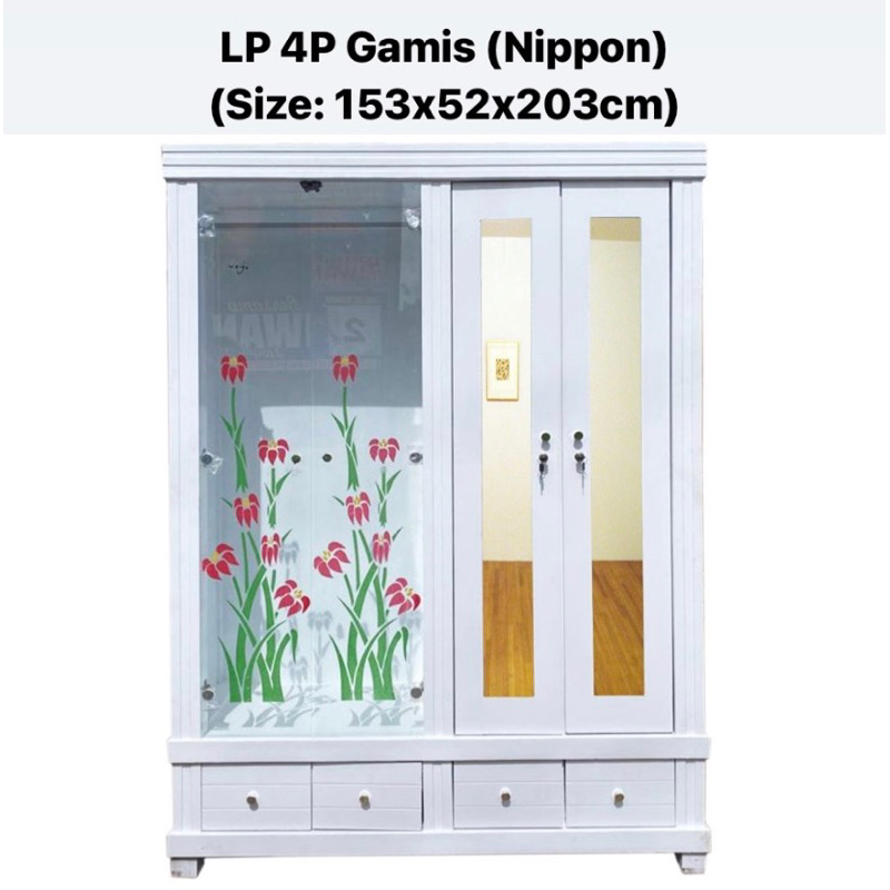 Lemari Pakaian Gamis 4 Pintu | Lemari Gamis Nippon 4 Pintu | Lemari Gantung 4 Pintu Jumbo | Lemari M