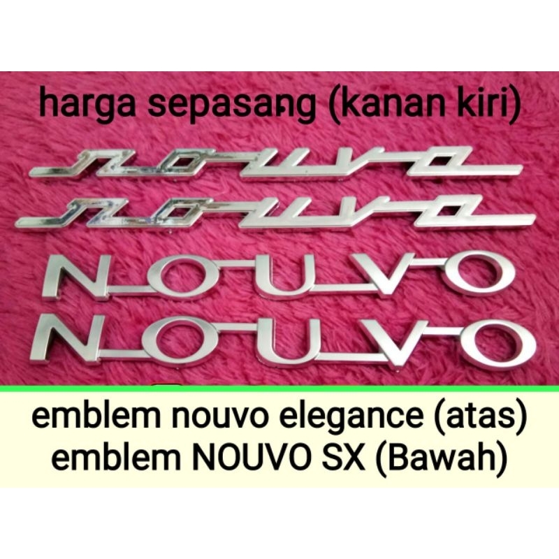 emblem logo nouvo elegance & nouvo SX  pnp nouvo z dan lele warna chrome