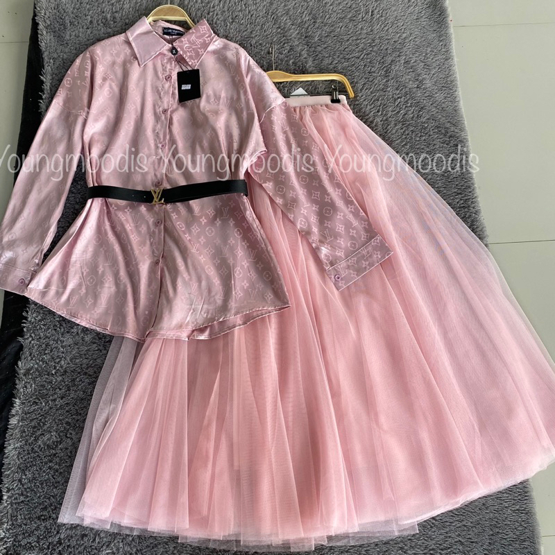 Youngmoodis premium set Livia set rok tutu dan tunik silk