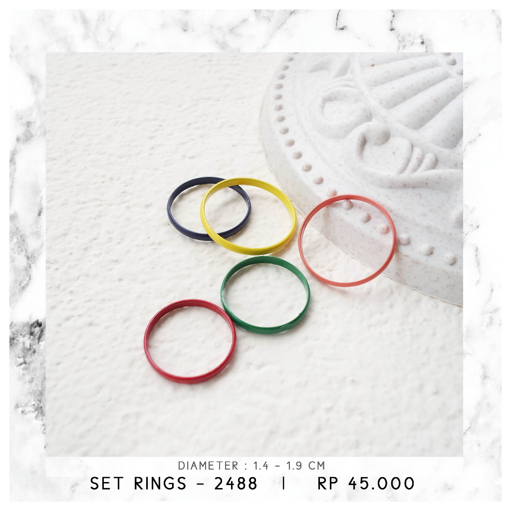 CINCIN SET / SET RINGS RAINBOW KOREA - 2488