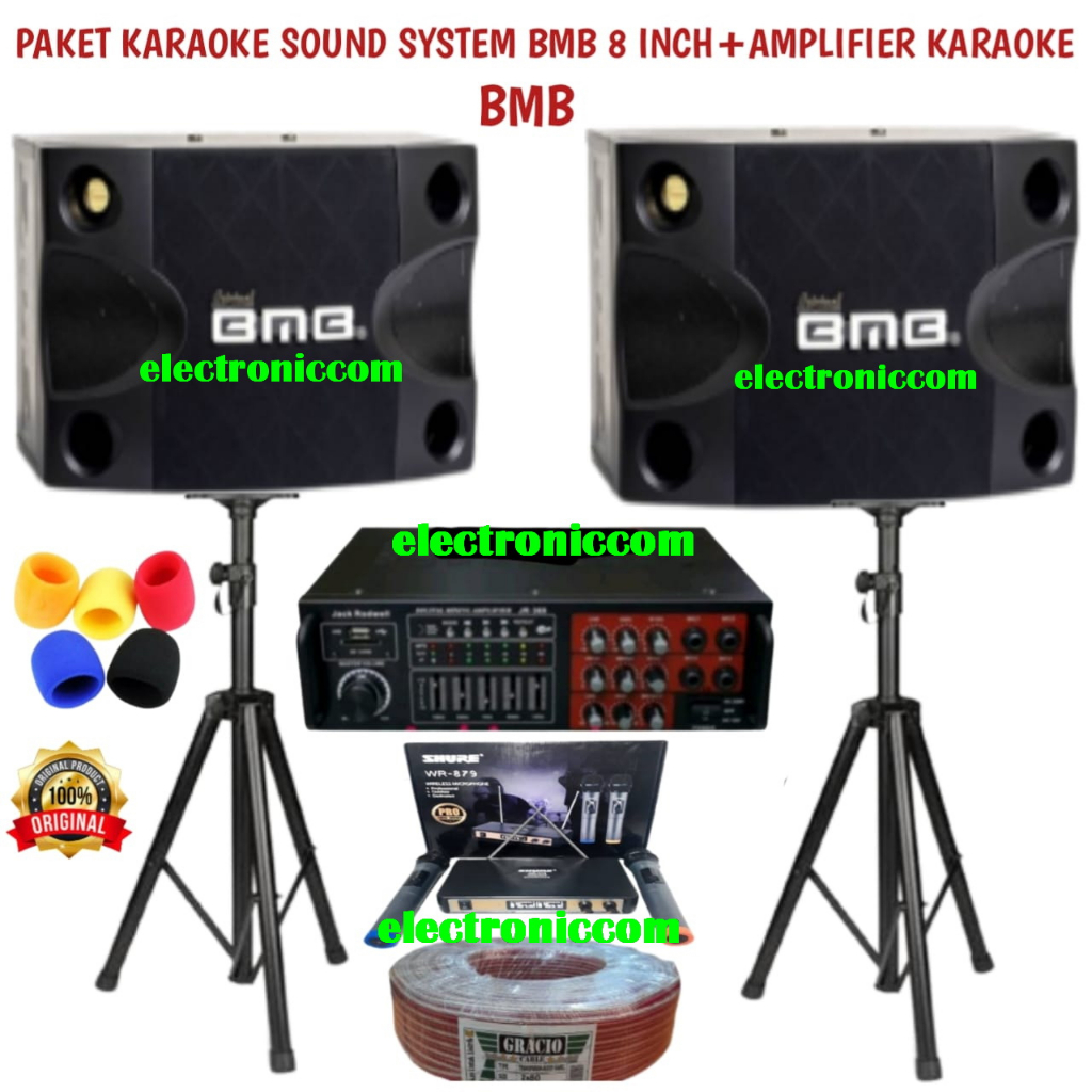 paket karaoke BMB original sound system bluetooth speaker 8 inch original garansi resmi bmb