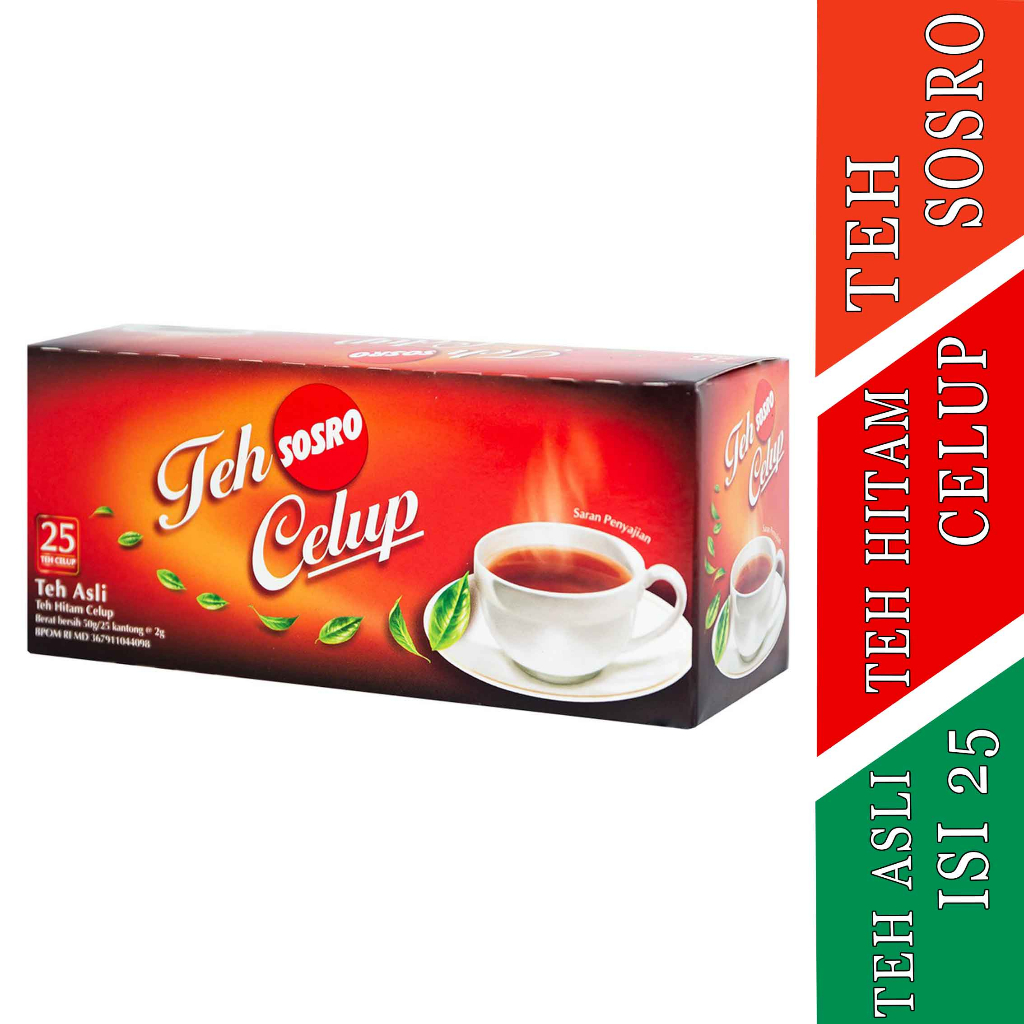 

Teh Hitam Celup- Teh Sosro Celup- Teh Asli- 50gr- 25 kantong