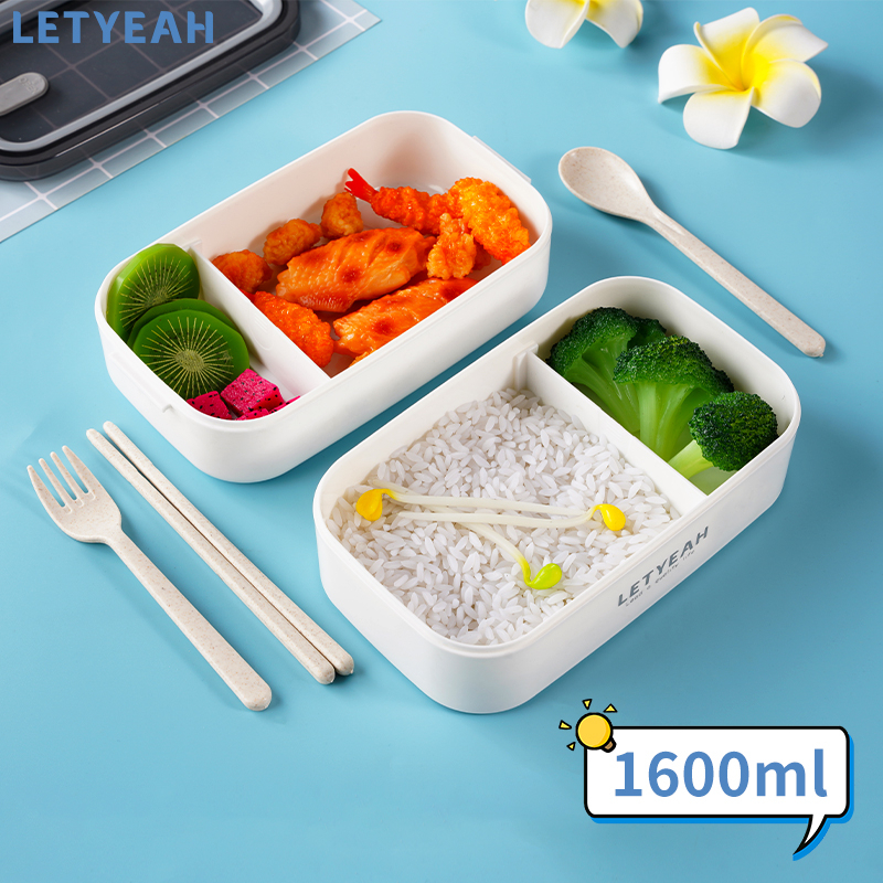 letyeah lunch box set tas bekal /1600ml tempat bekal makan /BPA free