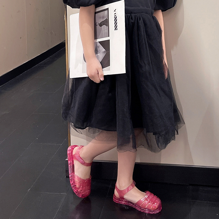 Sandal Jelly Glitter Crystal Slippers Shoes Ukuran ANAK Import