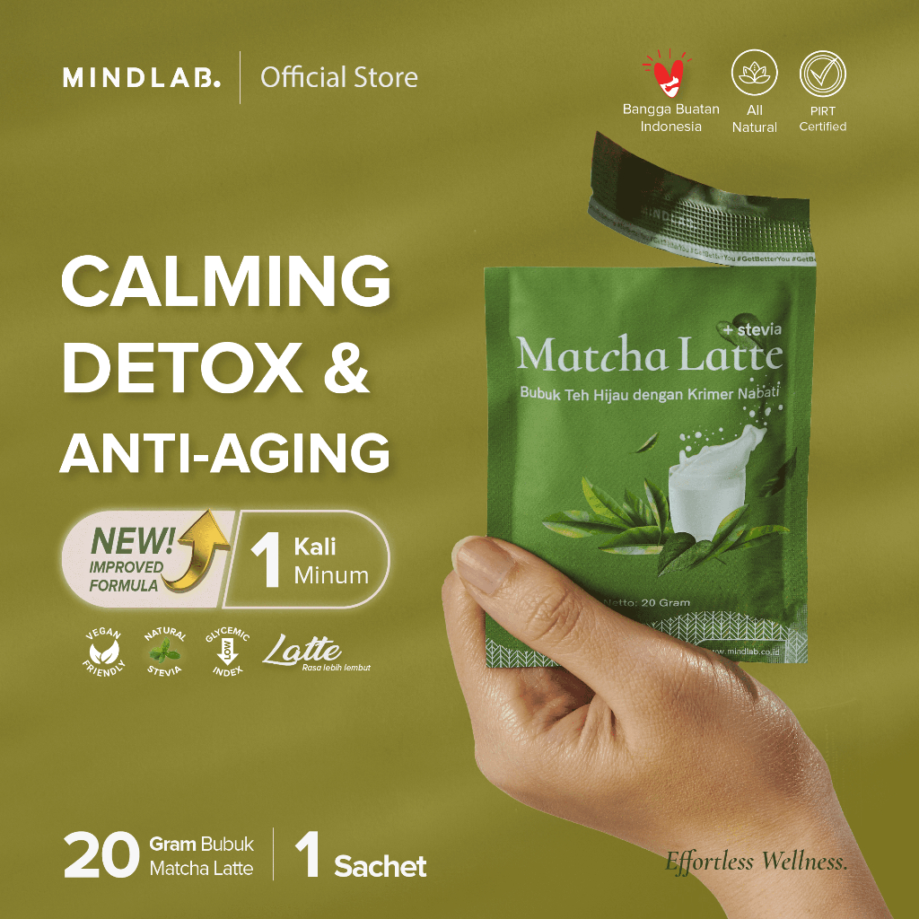 

Matcha Latte Powder Sachet 20 Gram / Teh Hijau Latte Bubuk - MINDLAB - PIRT