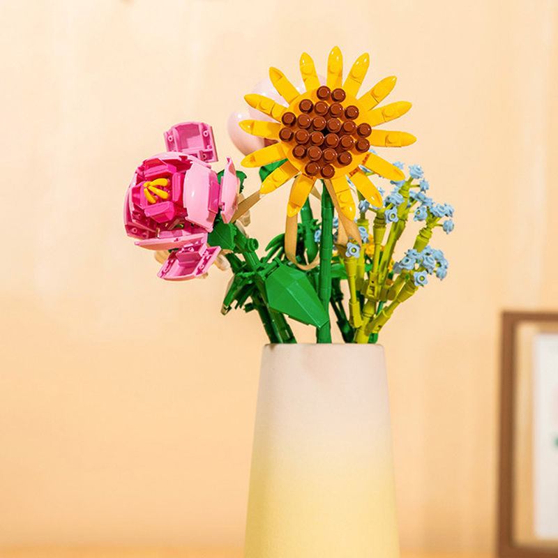 Flower Brick Block/flower Mainan Block/Flower Bunga Block/ DIY Bangunan Buket Bunga Immortal Untuk Dekorasi Building Block Flowers Hadian