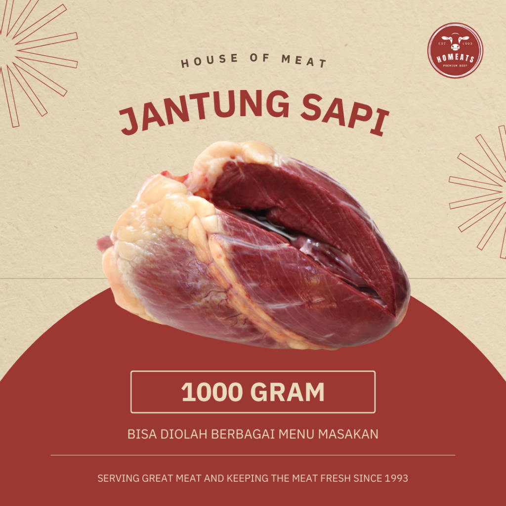 

Jantung Sapi Lokal Fresh Segar 1000 Gram