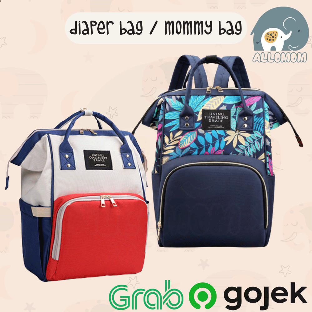 COD Tas  Ransel Bayi / Baby Bag / Diaper Bag Banyak Kantong Muat Banyak Cocok Travelling