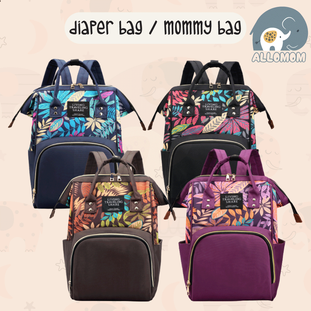 COD Tas  Ransel Bayi / Baby Bag / Diaper Bag Banyak Kantong Muat Banyak Cocok Travelling