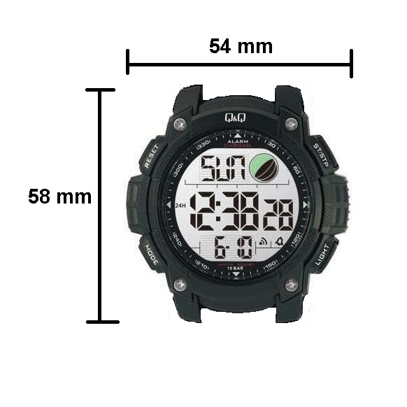 Sale 7.7 Jam Tangan Pria Casual Sporty Rubber Digital Original Q&amp;Q QnQ QQ M119 M119J Diameter Besar