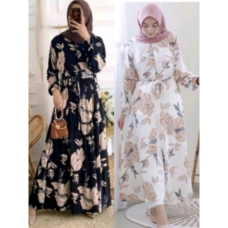 GAMIS CHERINA MOSCREPE* / DRESS BUSUI MOSCREPE  PREMIUM