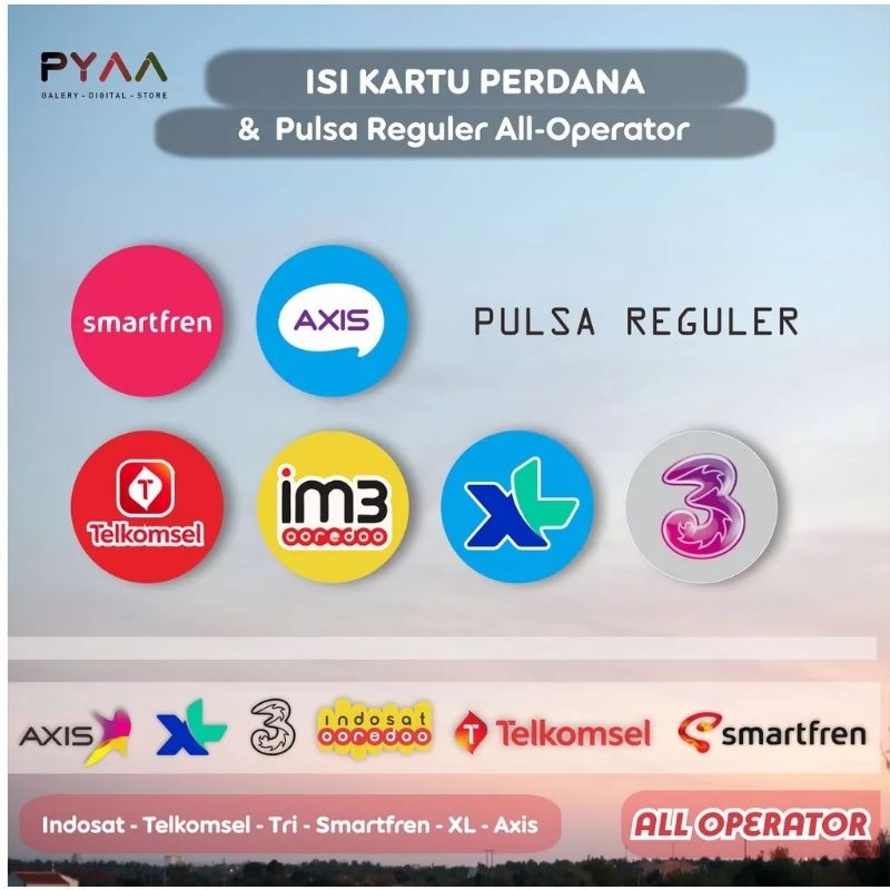 (chat admin untuk spaylater) PULSA REGULER UNTUK SEMUA ALL OPERATOR SEMUA KARTU PERDANA
