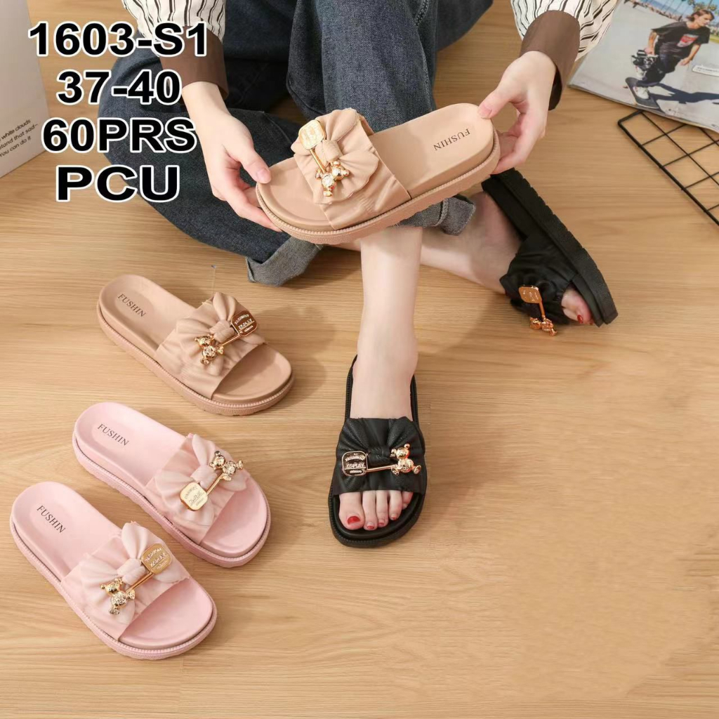 Sandal selop wedges pita 1603-W8G (36-40) sandal wanita terbaru